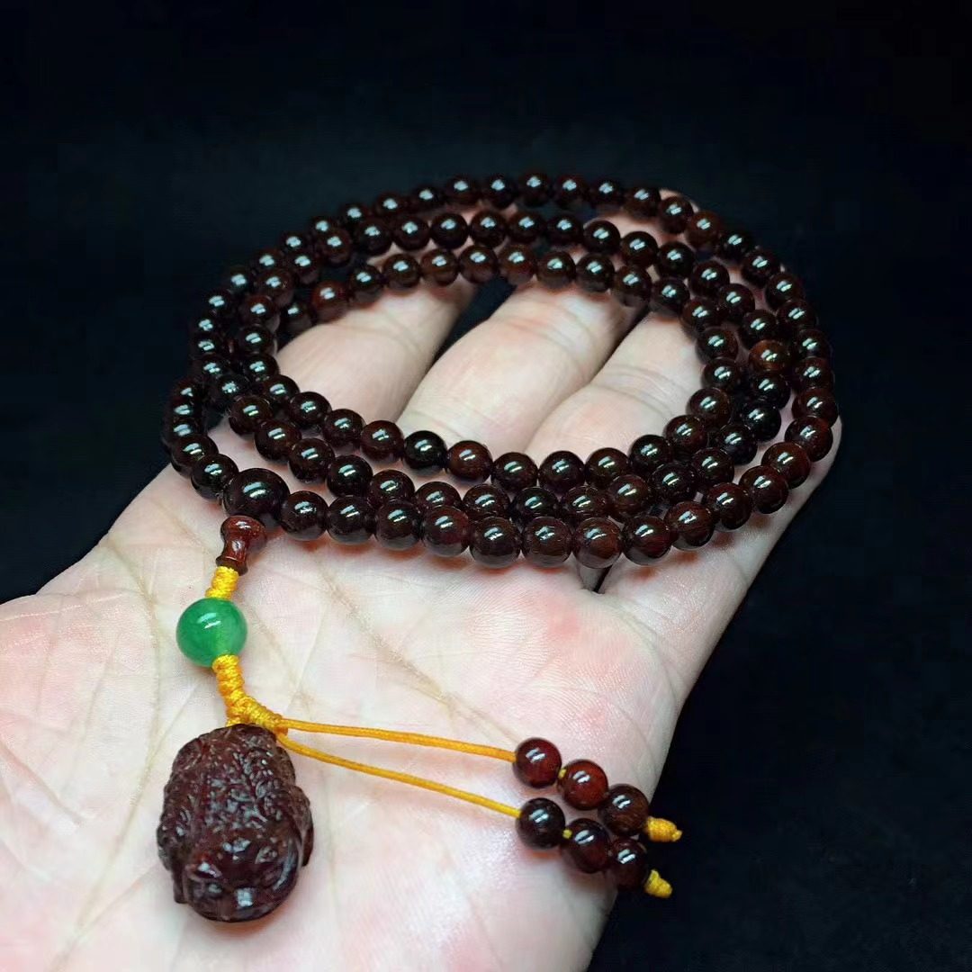 【金蟾】小叶紫檀0.6佛珠文玩手串念珠手链项链情侣趣味收藏送礼