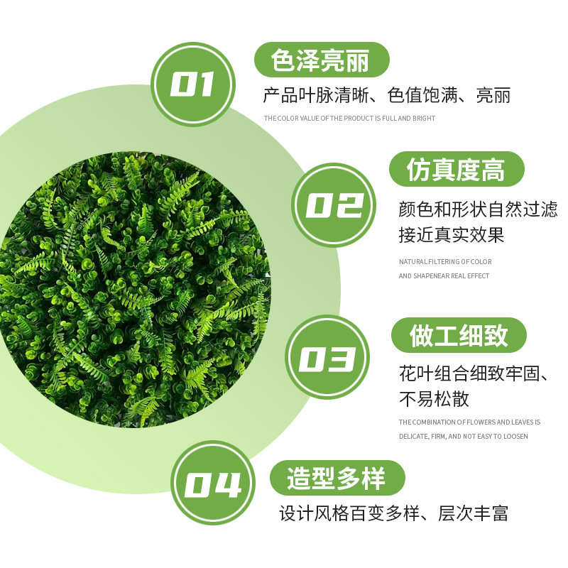 墙植物挂壁塑料墙面植仿真草皮人背景造假装饰绿花墙100*草坪100
