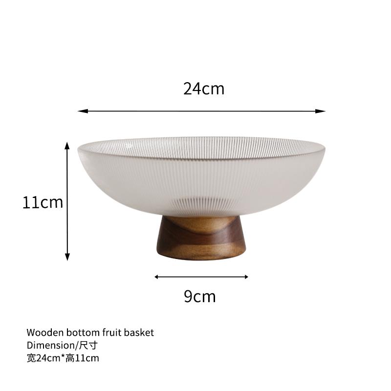 高档M玻YD高级感新坚中式高脚璃水果盘家用C客厅茶几摆件果篮收纳
