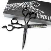 牙剪 6.0寸黑色缺口柄 理发剪平剪刘海剪 美发剪刀 打薄剪 BAO款