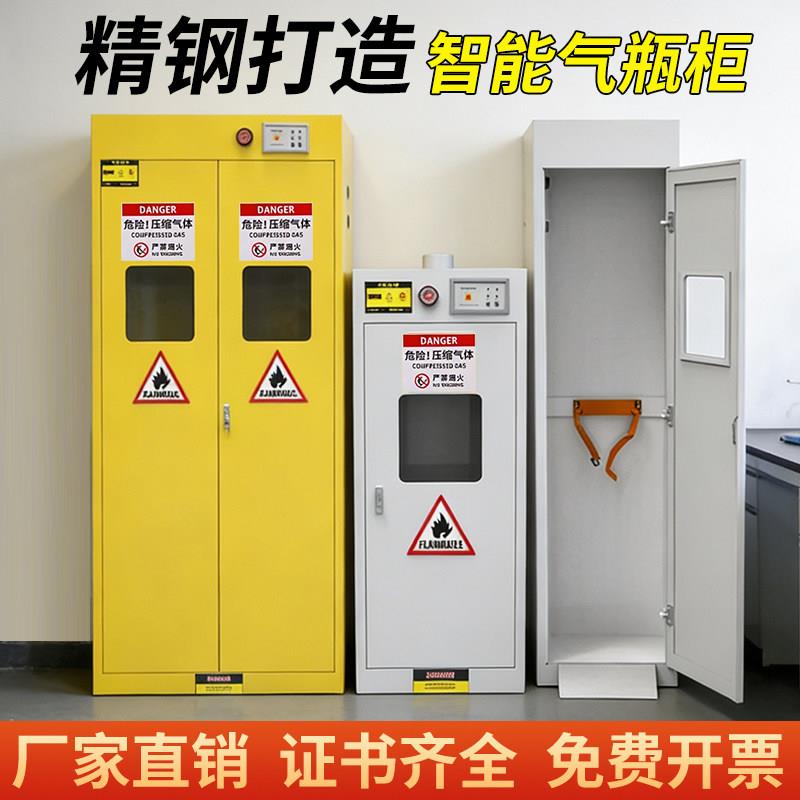 全钢防爆气瓶柜工厂车间瓦斯罐双瓶乙炔储存柜智能排风全钢气瓶柜