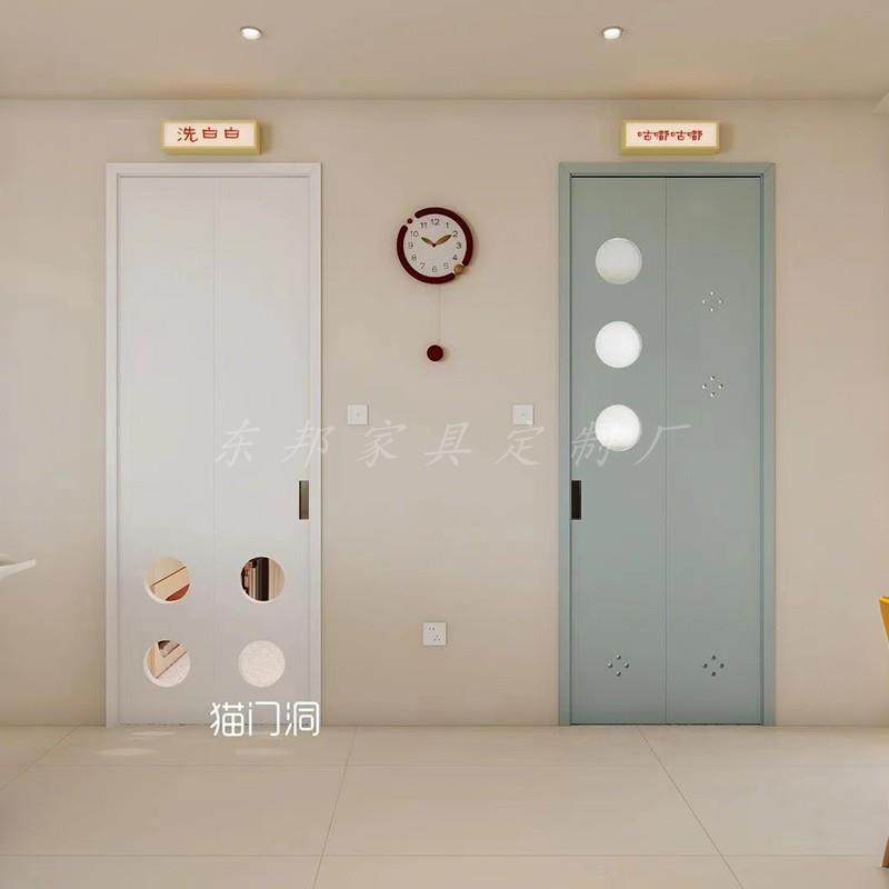 折叠门定制化妆室平移门厨房卧室洞洞门隐形门180度折叠门拉门
