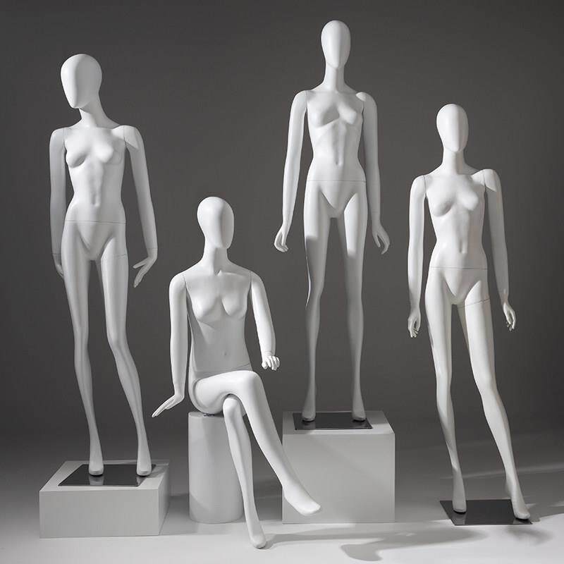 高档女装店模特女全身哑白色人体假人模特展示架婚纱橱窗陈列模型