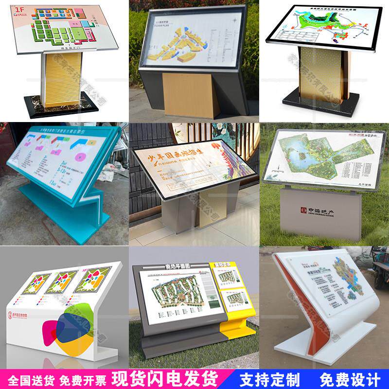 户外导览指向台社区指示牌大堂总平面图医院斜面导视商场楼层索引