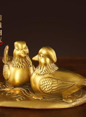 铜鸳鸯件一对铜鸳鸯家用客厅玄关祝美礼好福摆新AL711468婚物鸳鸯