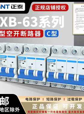 正泰空气开关NXB-63a家用空开2p小型断路器1P空调总闸3PDZ47三相