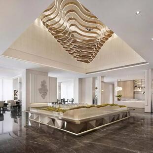酒店大堂沙盘环形吊灯墅客计厅展厅自建别房大182灯具设型装饰设