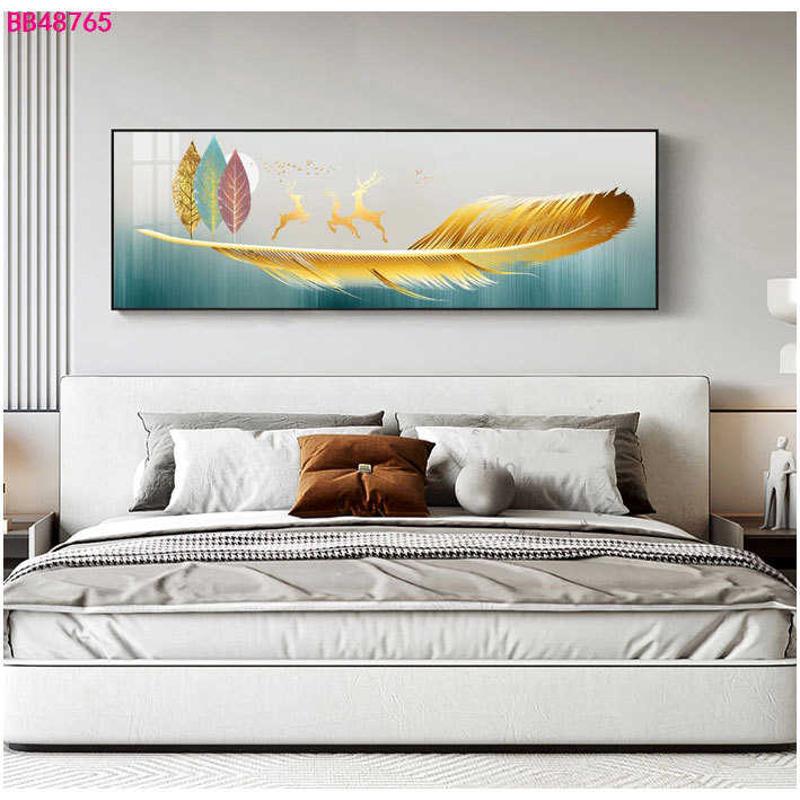 物语小画卧房卧室 床头挂画间清新绿色墙壁背景现代主简约装饰画