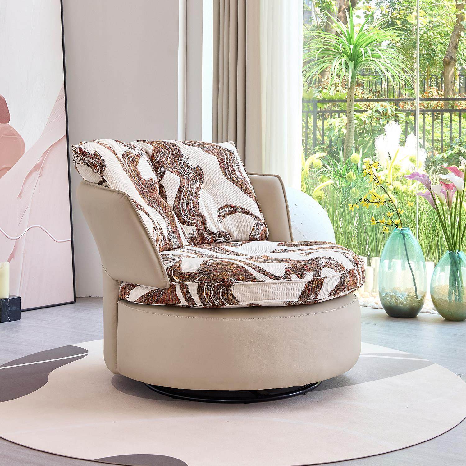 可拆洗单人沙发椅单椅休闲 椅懒人椅客厅单人椅360度旋转单人沙发