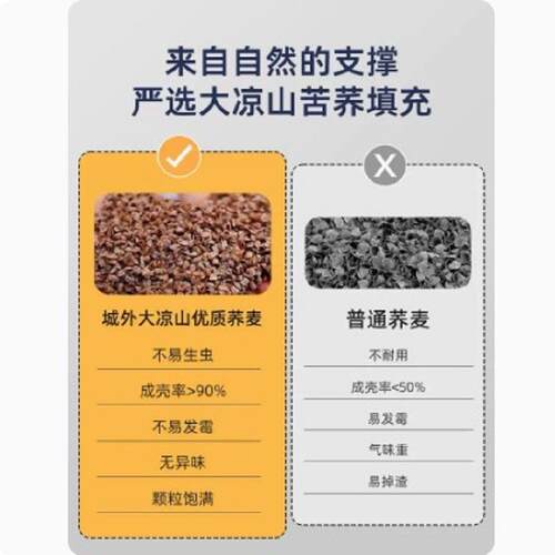 直销新款长方形荞麦皮枕头枕芯助睡眠护颈椎专用外贸整头a类不塌