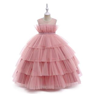 girls bow decor tiered layer tulle formal dress layered