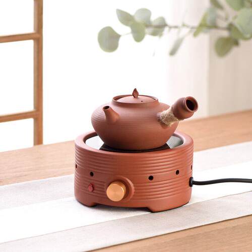 煮茶器煮茶炉子红泥电陶炉煮茶壶侧把烧水壶套装泡茶家用高档小型