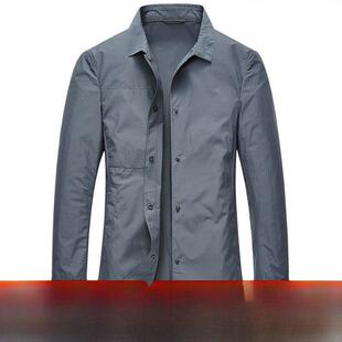 Phlodinca高端中年爸爸中长风衣男士 商务休闲翻领薄夹克