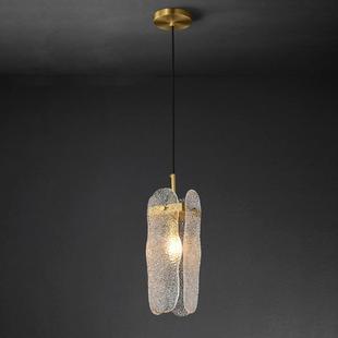 全铜玻璃吊灯轻奢后现代客厅吧台酒店餐厅卧室床头LED艺术吊灯