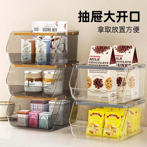 Large Capacity Desktop Organizer Box, Stackable Snack and Mi