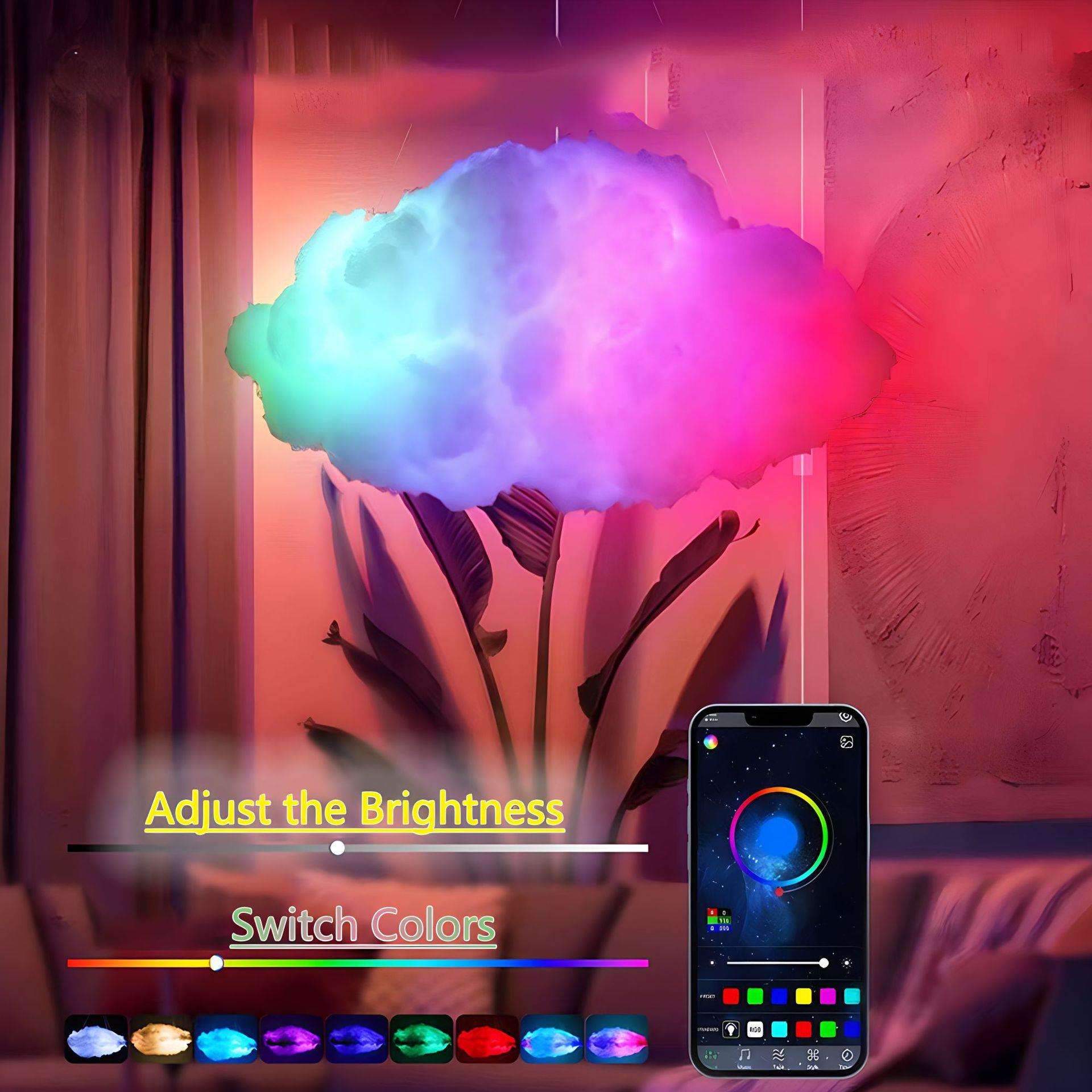 跨境热销RGB幻彩LED氛围灯音乐节奏灯APP控制装饰LED云朵灯气氛灯