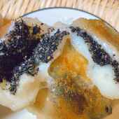 浙江特产手工制作传统糕点心小吃纯糯米糍粑黑芝麻馅早餐半成品