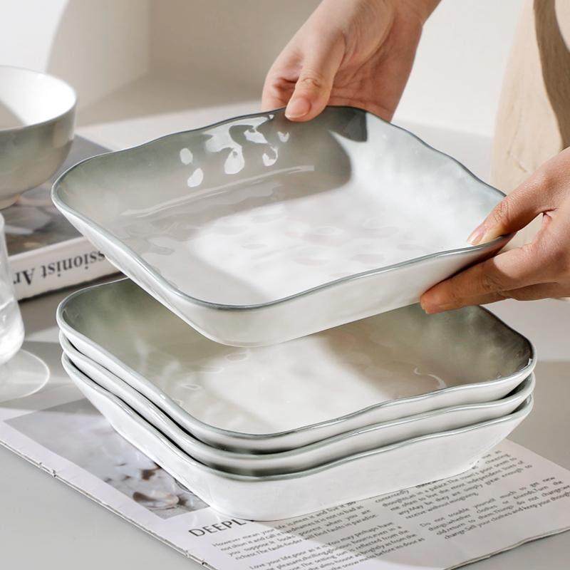 方盘轻奢盘子菜盘家用2025新款碗碟子餐具高级感四方形釉下彩深盘,餐饮具,盘,淘宝优惠券,粉丝福利购,淘宝优惠卷