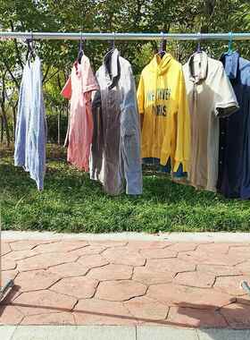 钢管架阳台服装晾展示单杆式夜市落地镀锌水架管摆摊简易衣衣VKW