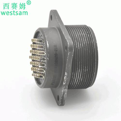 防水IP67航空插头MS3102A28-21S方形固定连接器原装