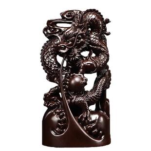 正品黑檀雕龙摆木十二件实生木肖龙摆设家居客厅办公室装饰工艺品