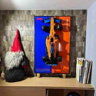 兼容乐高积木汽车墙相框迈凯轮F1墙挂背景板展示框42141挂画装饰