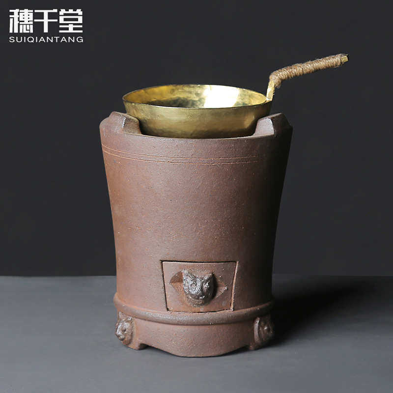 穗千堂日式黄铜焙茶勺烤茶器蜡烛焙茶碗炭炉煮煮茶加热炒干叶茶炉,餐饮具,茶具礼盒,淘宝优惠券,粉丝福利购,淘宝优惠卷