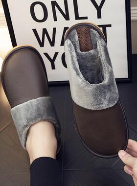 男品牌拖鞋秋冬季居家棉女室内家用情侣防滑软底静0906b