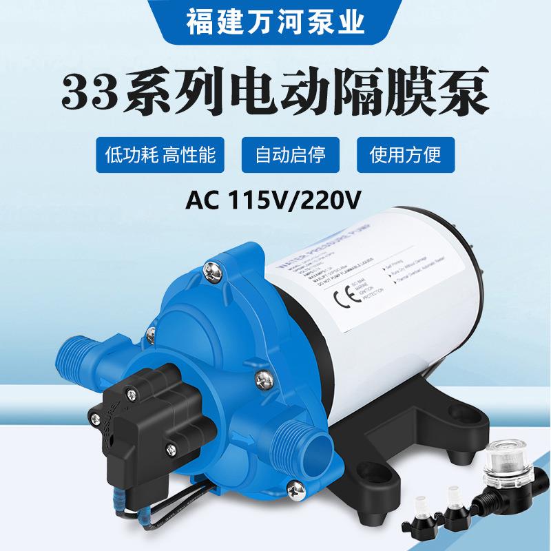 115V高压游艇房车水泵交流隔膜泵电动220V农用灌溉自吸式水泵