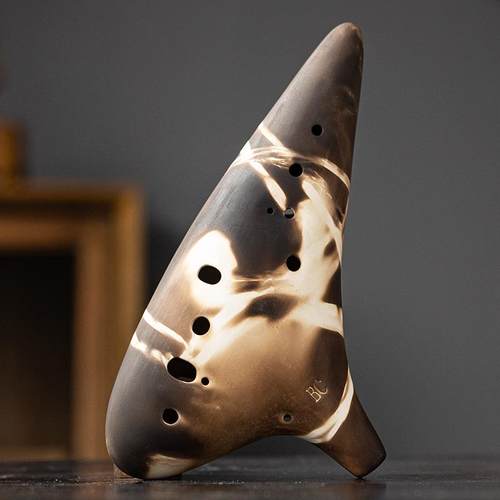 正品12BC陶笛孔十孔低音C调专业演奏级熏烧埙笛子民族吹奏二乐陶