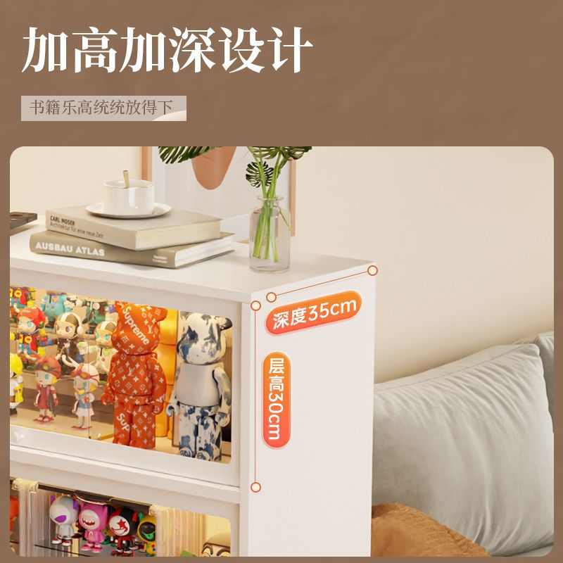 厨事优钢制书柜玻璃门家用防尘书架储物柜带门落地简易钢制置物柜