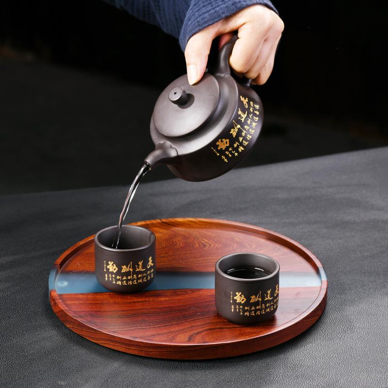 小叶红檀树脂干泡盘简约围炉茶点盘创意茶盘办公室便捷茶具