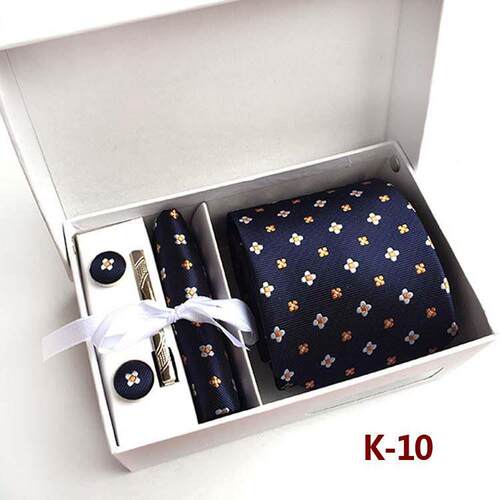 necktie cufflinks Tie clip hanky men suit 4 sets gift 领带