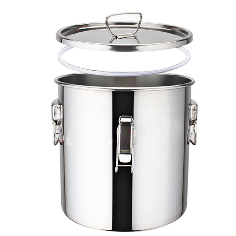 新款201不锈钢保温盖蜂蜜桶 25kg平盖蜂蜜容器20L 农用工具蜜桶