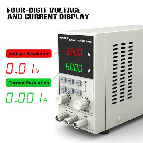 稳压电源可调32V6A手机维修直流电源三组调用储存值优利德DP306S