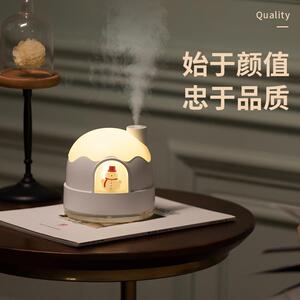 新款直销雪屋加湿器夜灯usb静音迷你可爱桌面空气净化器雾化器加