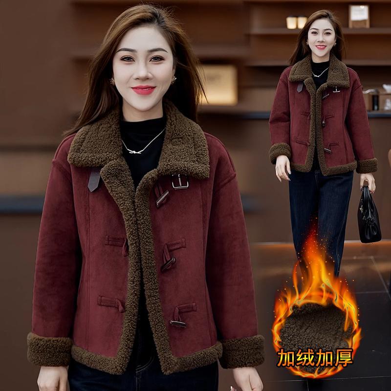 羊羔毛皮毛一体外套女士秋冬款2025新款冬季爆款独特加绒加厚棉服