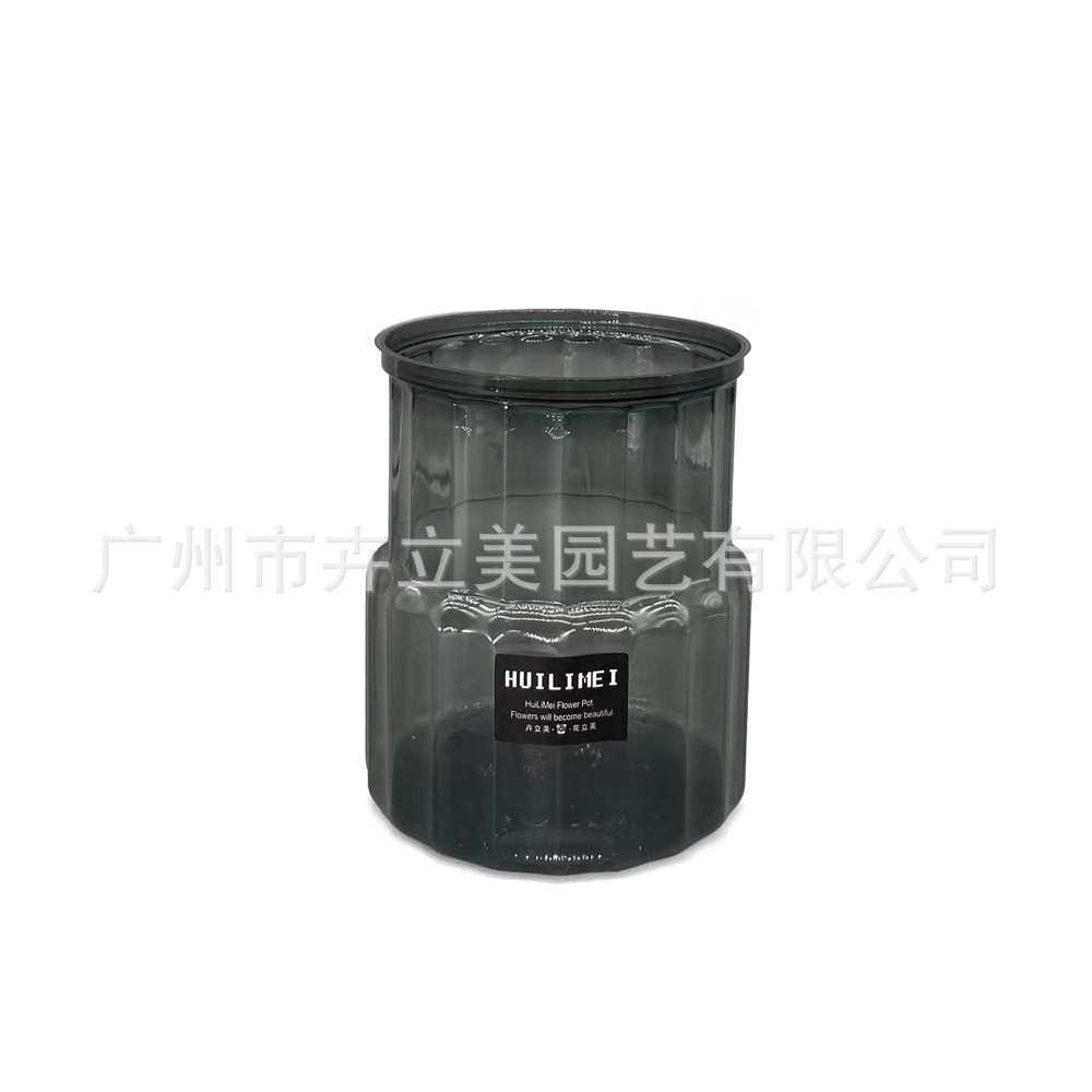 北欧简约树脂塑料花盆自吸水懒人花盆轻奢客厅摆设仿玻璃花盆批发