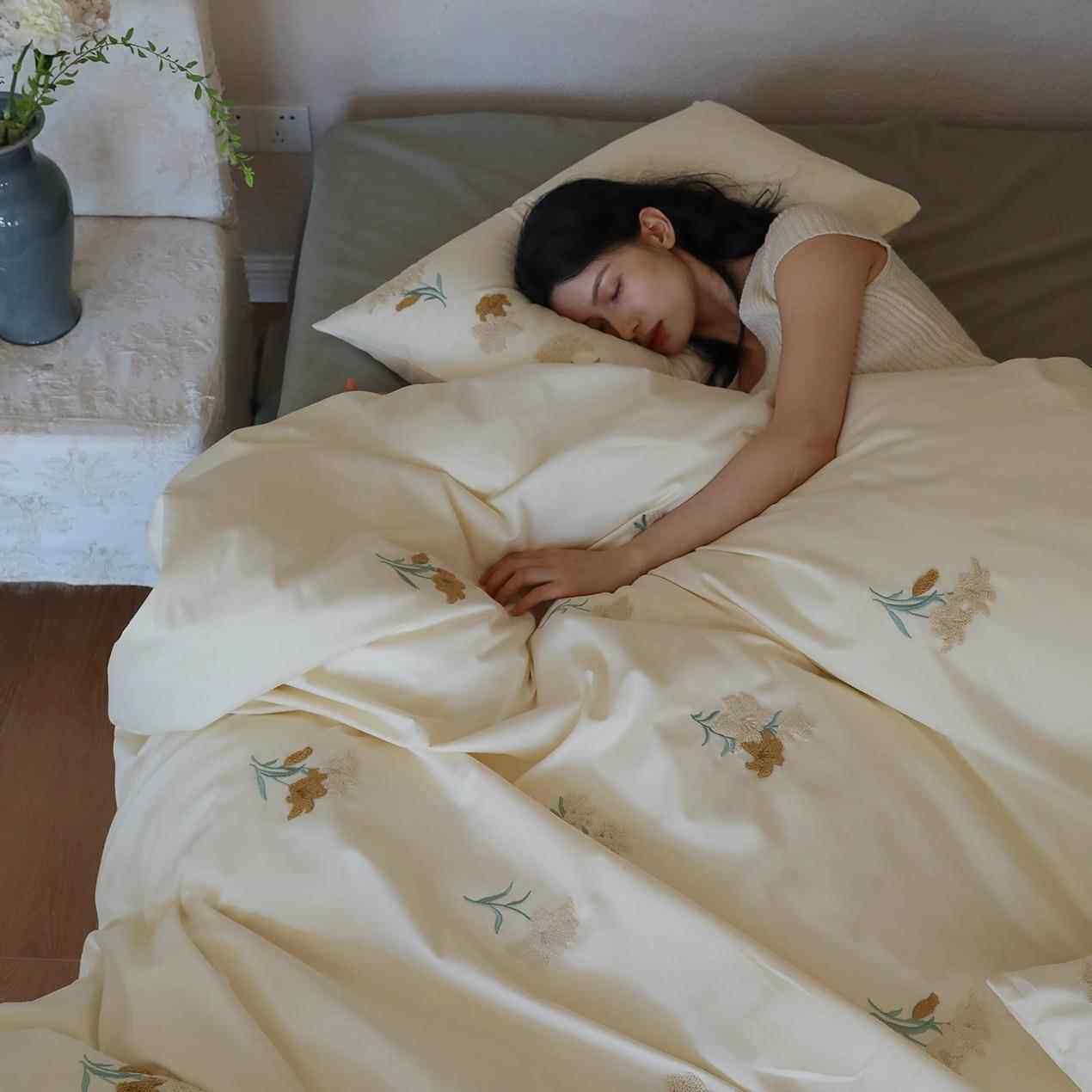 丝般轻柔丨美到发光~100支长绒棉磨毛四件套 冬季加厚纯棉全棉