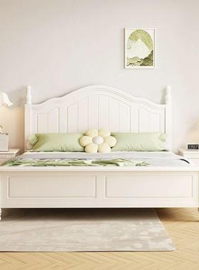 实木床美式床EVS1床.8代简约双人1.5公主白色家用双人现卧室床婚