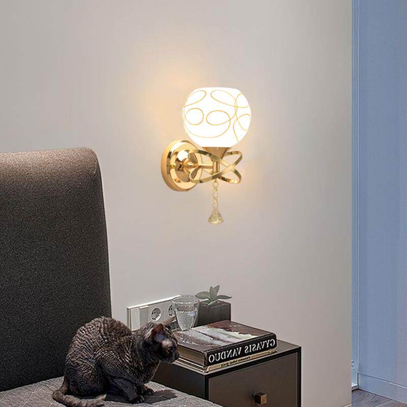 壁灯卧室现代简约客厅双头创意墙壁灯轻奢楼梯过道led房间床头云