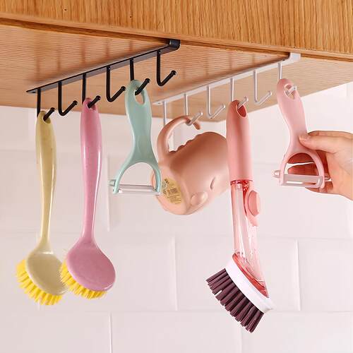 No-drill hooks, rack organizer, multi-hook strip, iron art c