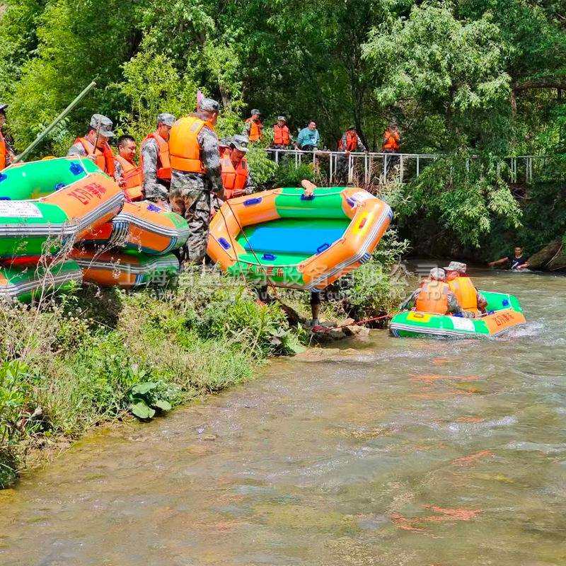 浩童河道漂流船加厚耐磨双人皮划艇 双气室设计 景区自排水充气船