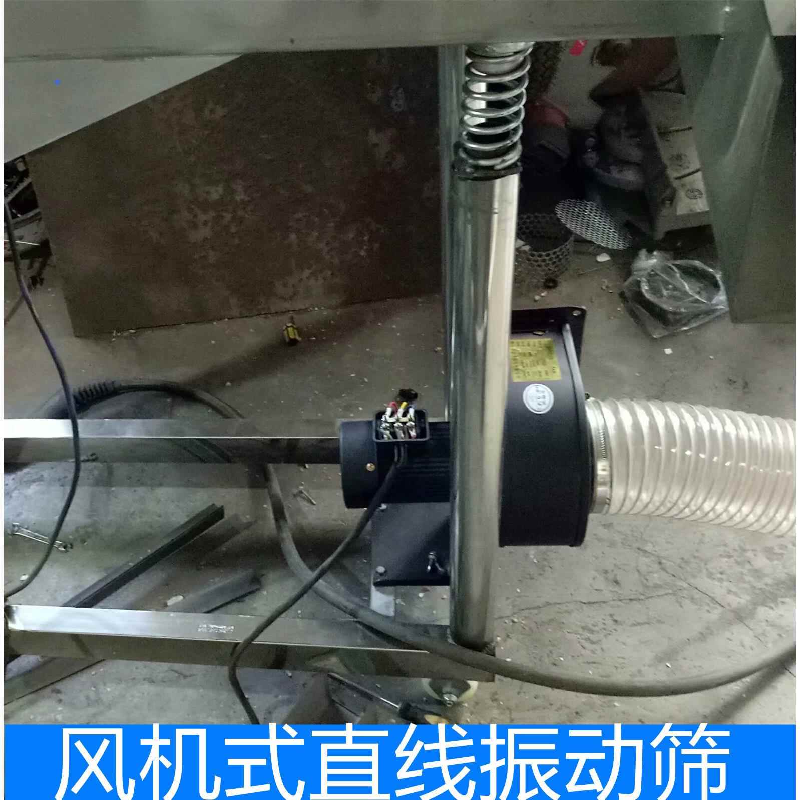厂家定制不锈钢直线振动筛核桃仁炒花生风机式筛选机