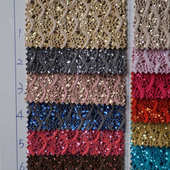 A60鱼鳞网布格利特金葱闪粉特殊pu皮革包袋鞋 材饰品人造仿皮面料