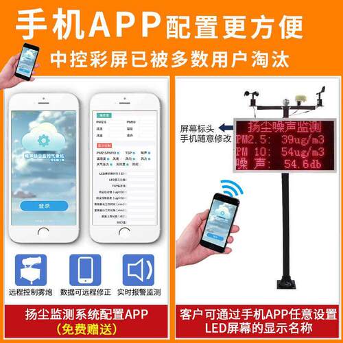 建筑工地扬尘在线监测仪扬尘水泥商砼粉尘pm2.5环境噪音检测系统
