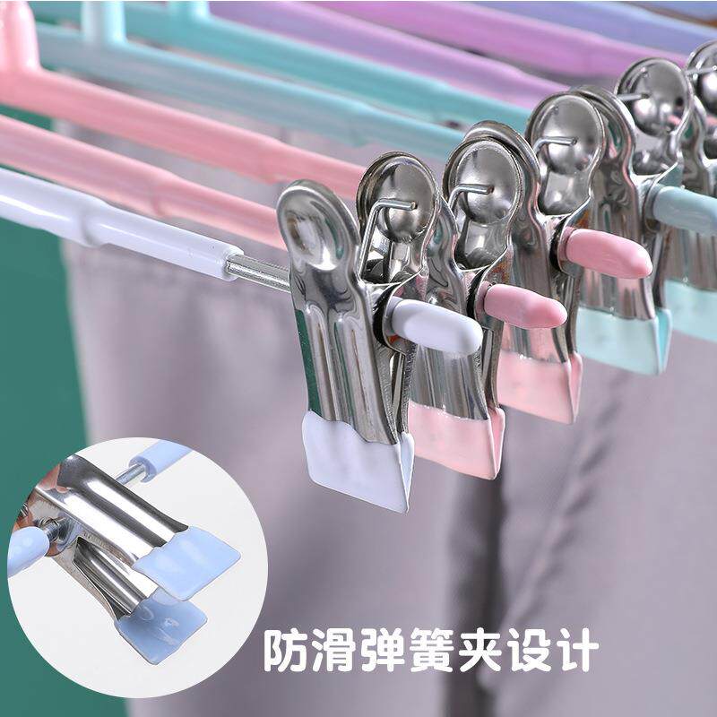 多功能衣架裤架北欧色伸缩裙夹不锈钢浸塑裤夹成人防滑无痕裤挂