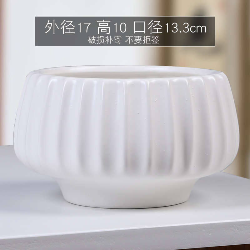 家用肉风简约客陶瓷桩萝兰花老兰盆北欧口径绿大多花盆蝴蝶白色