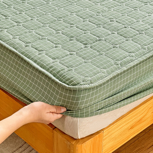 加厚夹棉床笠单件床罩褥子铺底秋冬一米二套床垫的1米5斗笠一米八