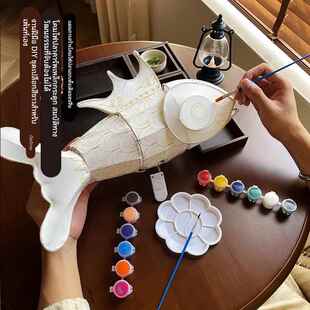 DIY手绘徽州鱼灯白胚呈坎汪满田瞻淇非遗半成品手工研学活动材料